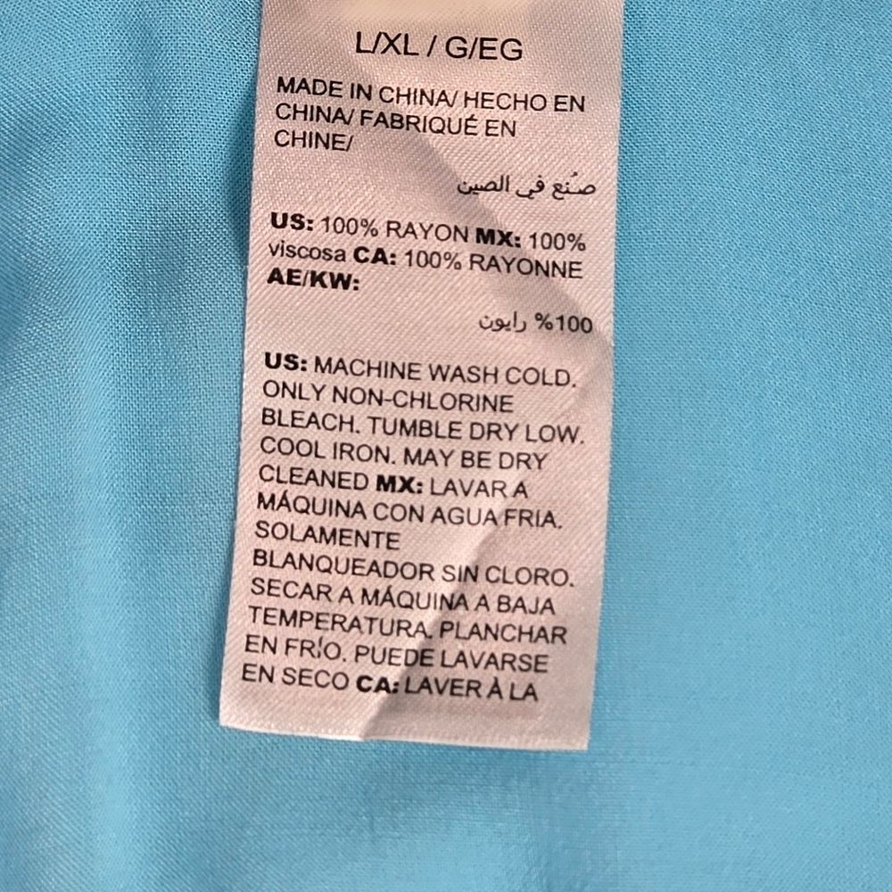 Chicos Blue Ombre Lace Trim Kimono Cardigan - Picture 6 of 9